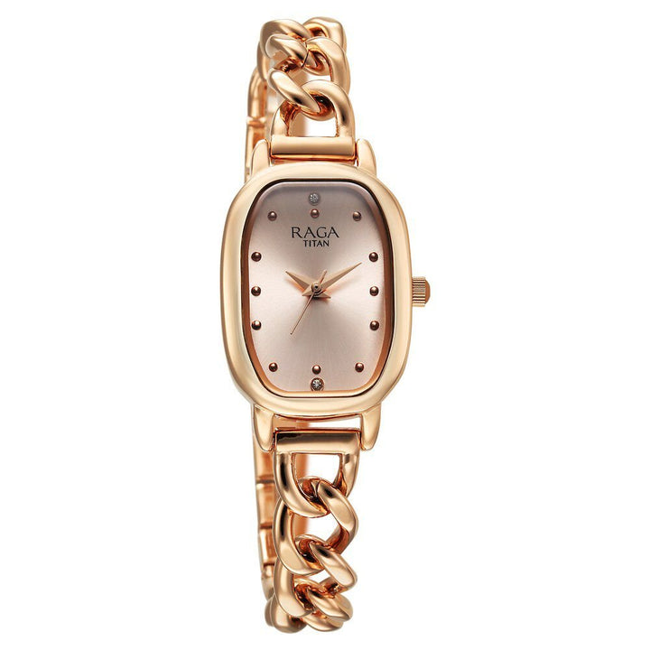 Titan Raga Showstopper Quartz Analog Rose Gold Dial Metal Strap Watch For Women - The Watch Factory ®