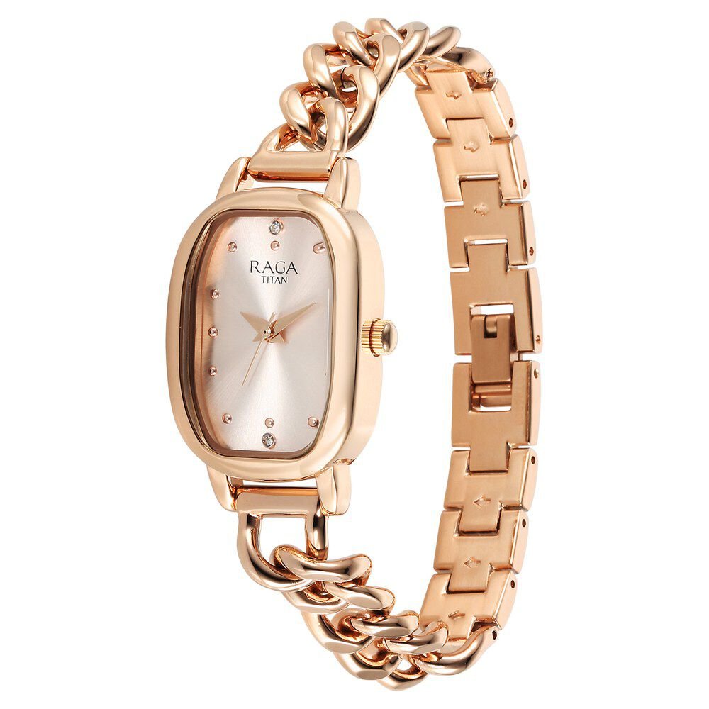 Titan Raga Showstopper Quartz Analog Rose Gold Dial Metal Strap Watch For Women - The Watch Factory ®
