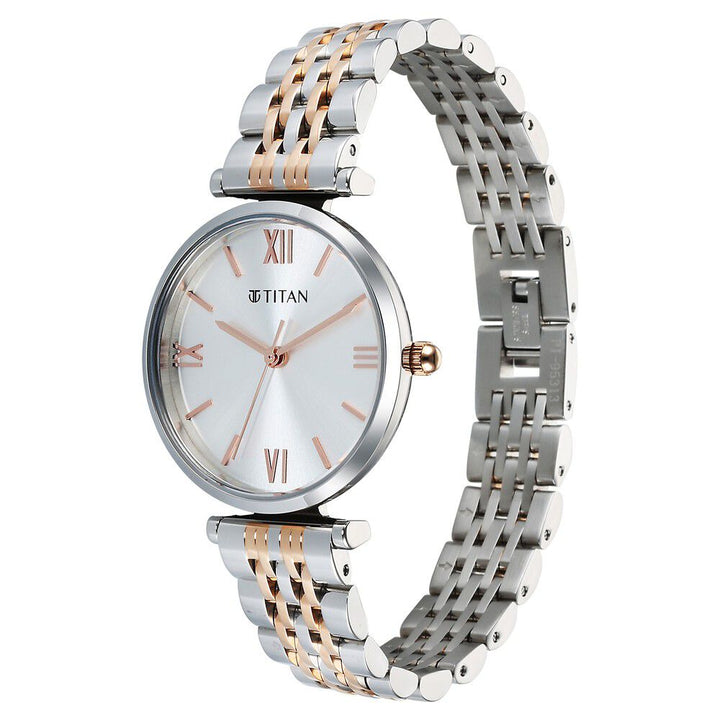 Titan Workmode Quartz Analog Silver Dial Metal Strap watch For Women - The Watch Factory ®
