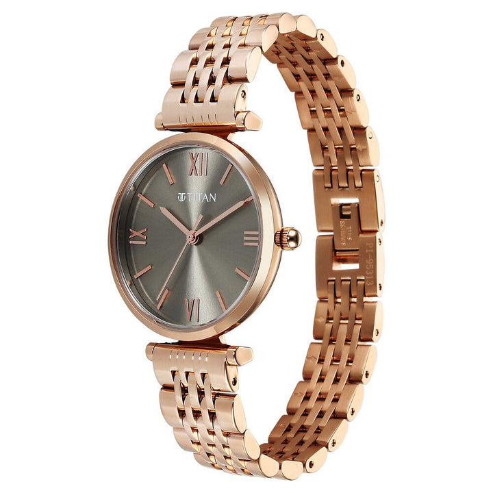 Titan Workmode Quartz Analog Grey Dial Metal Strap watch For Women - The Watch Factory ®