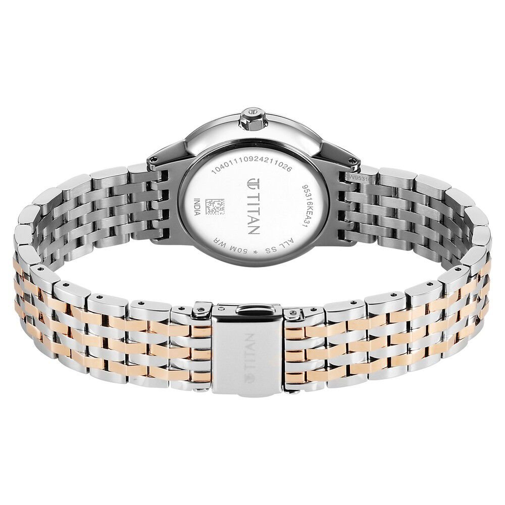 Titan Glamour Quartz Analog Mother Of Pearl Dial Two Toned Stainless Steel Strap Watch For Women - The Watch Factory ®