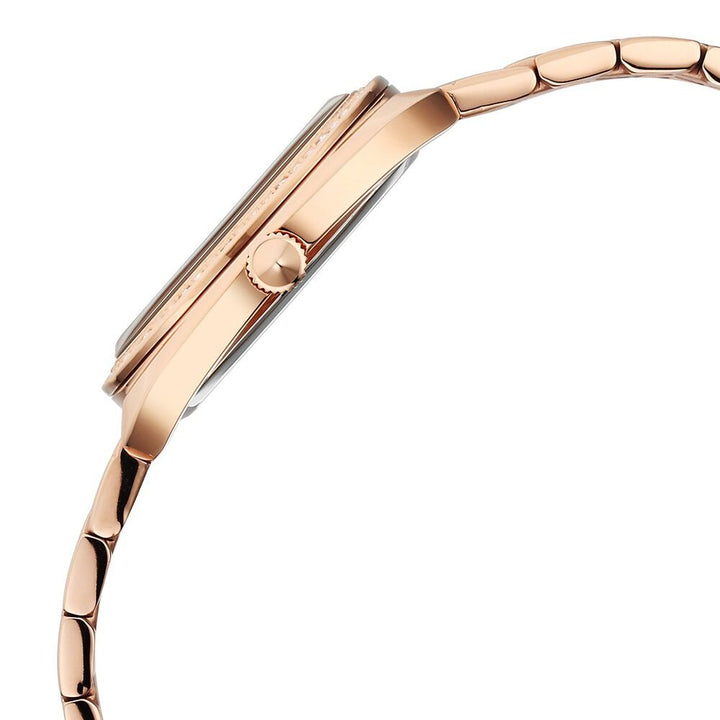 Titan Glamour Quartz Analog Blue Dial Rose Gold Stainless Steel Strap Watch For Women - The Watch Factory ®