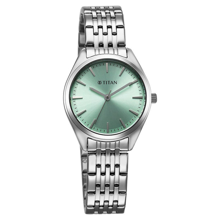 Titan Workmode Quartz Analog Green Dial Stainless Steel Strap Watch For Women - The Watch Factory ®