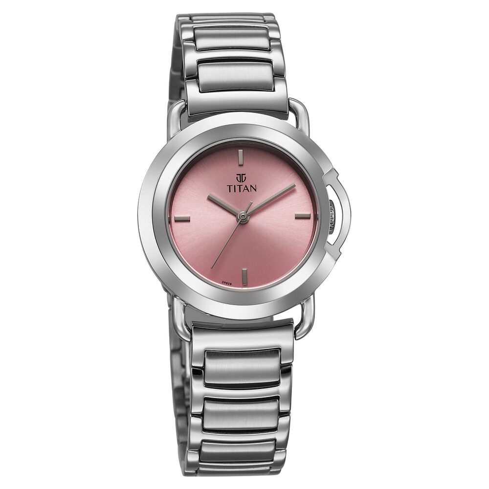 Titan Workmode Quartz Analog Pink Dial Stainless Steel Strap Watch For Women - The Watch Factory ®