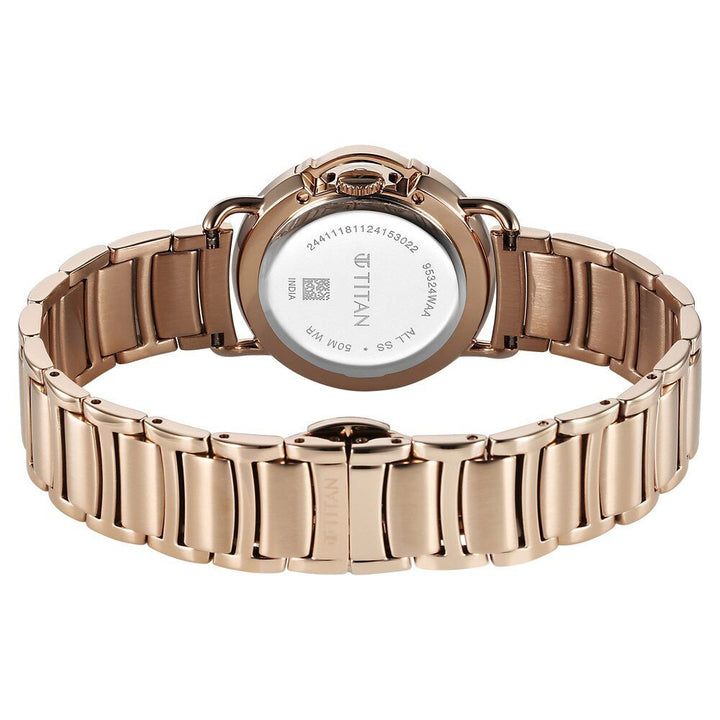 Titan Workmode Quartz Analog Rose Gold Dial Stainless Steel Strap Watch For Women - The Watch Factory ®