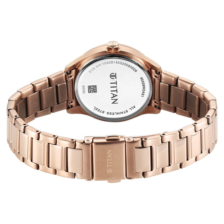 Titan Purple Glamour 95326WM01 Silver Dial Women&