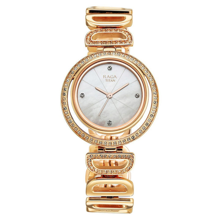 Titan Raga Glimmers 95329WM01F Mother of Pearl Dial Women&