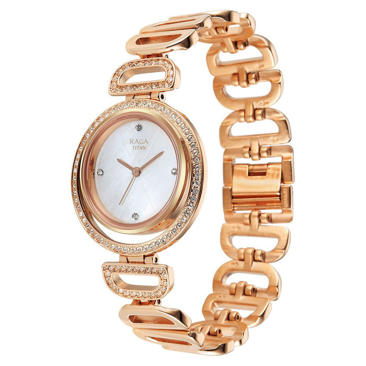 Titan Raga Glimmers 95329WM01F Mother of Pearl Dial Women&