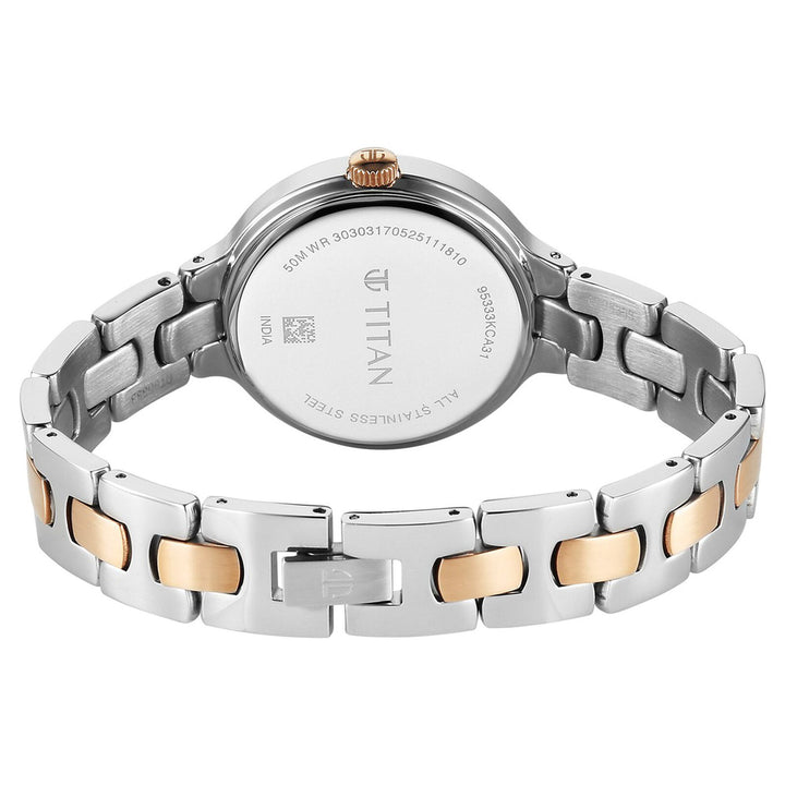 Titan Purple Glamour NU95333KM01 White Dial Women&