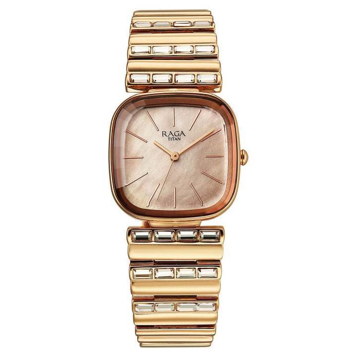 Titan Raga Glimmers NU95339WM01F Rose Gold Dial Women&