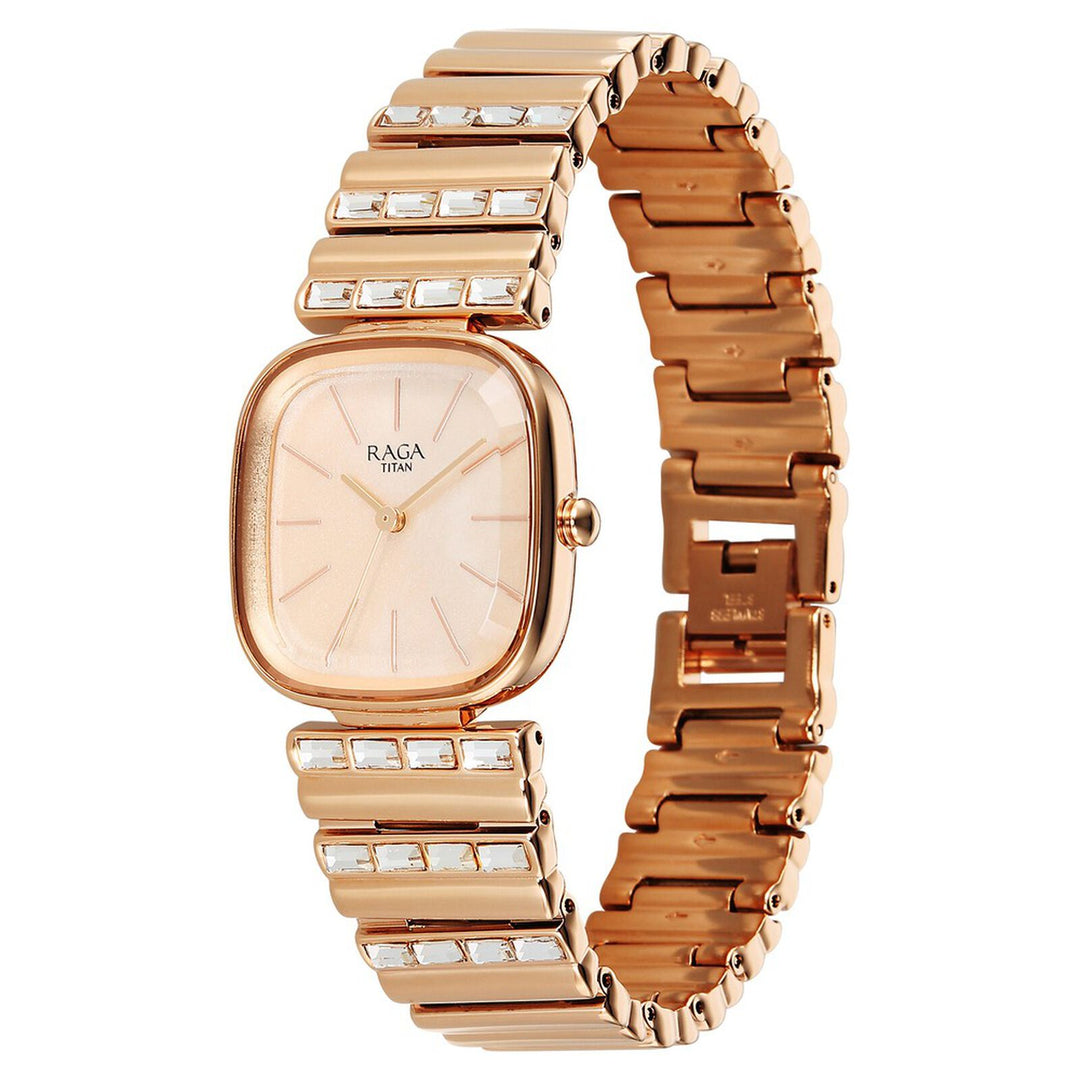 Titan Raga Glimmers NU95339WM01F Rose Gold Dial Women&