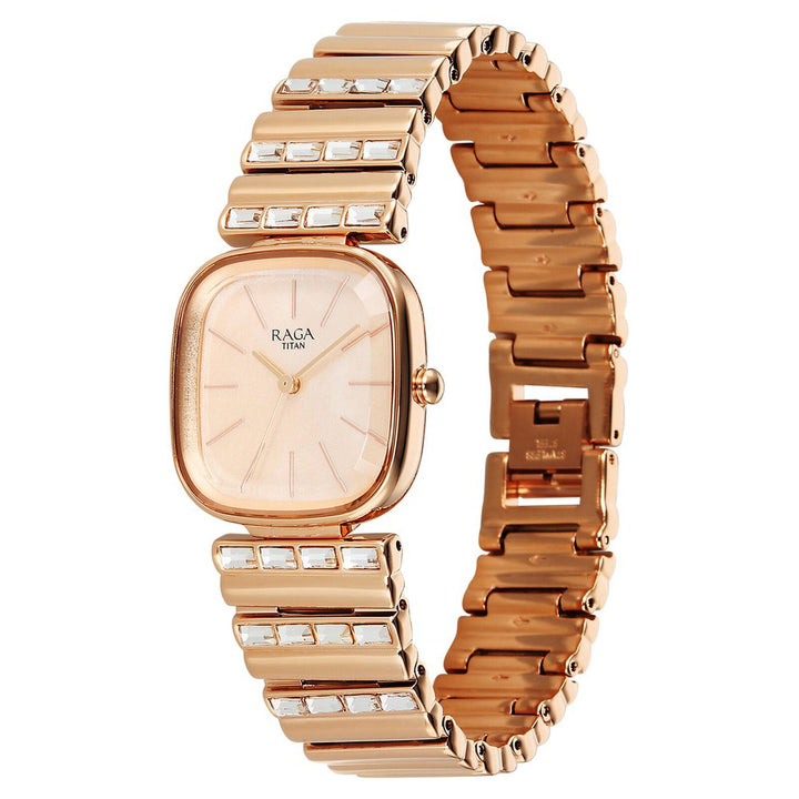 Titan Raga Glimmers NU95339WM01F Rose Gold Dial Women&