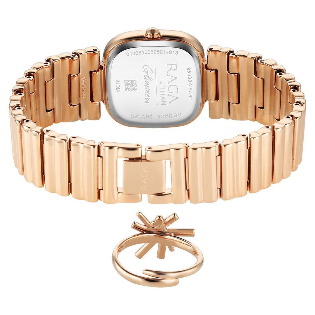 Titan Raga Glimmers NU95339WM01F Rose Gold Dial Women&
