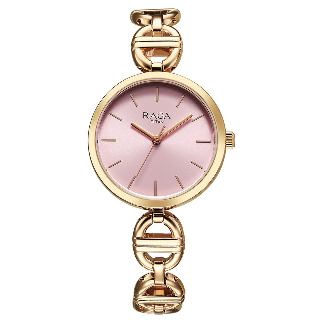Titan Raga Showstopper NU95353WM01 Rose Gold Dial Women&