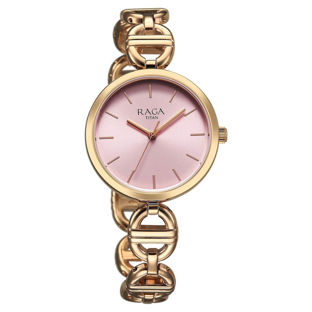 Titan Raga Showstopper NU95353WM01 Rose Gold Dial Women&