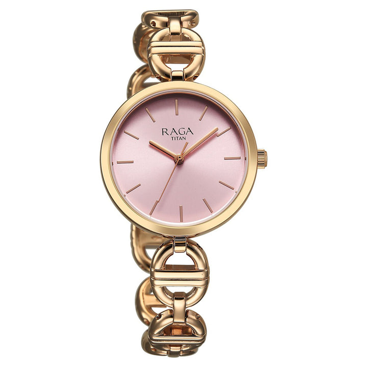 Titan Raga Showstopper NU95353WM01 Rose Gold Dial Women&