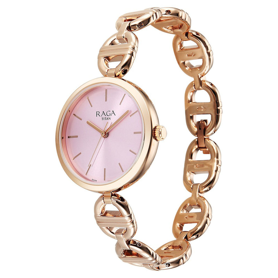 Titan Raga Showstopper NU95353WM01 Rose Gold Dial Women&