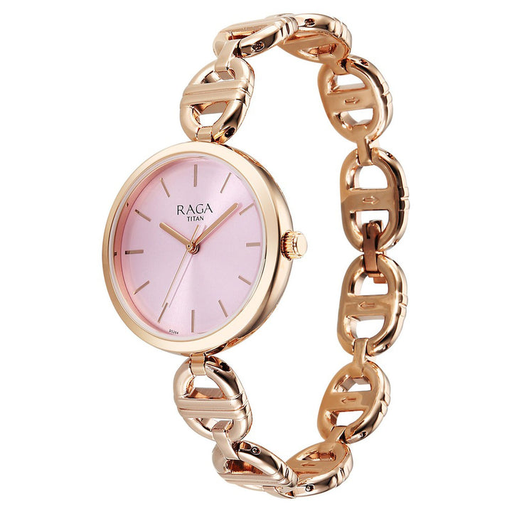 Titan Raga Showstopper NU95353WM01 Rose Gold Dial Women&