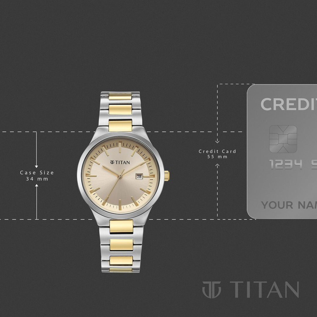 Titan Workday Wonders 95369BM01 Champagne Dial Women&