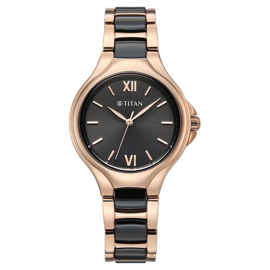 Titan Work Essentials 95380KD01 Black Dial Women&