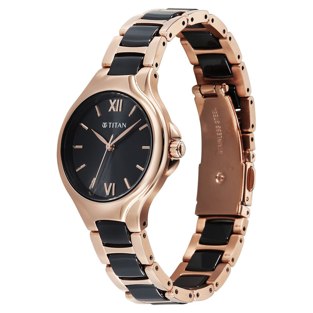 Titan Work Essentials 95380KD01 Black Dial Women&