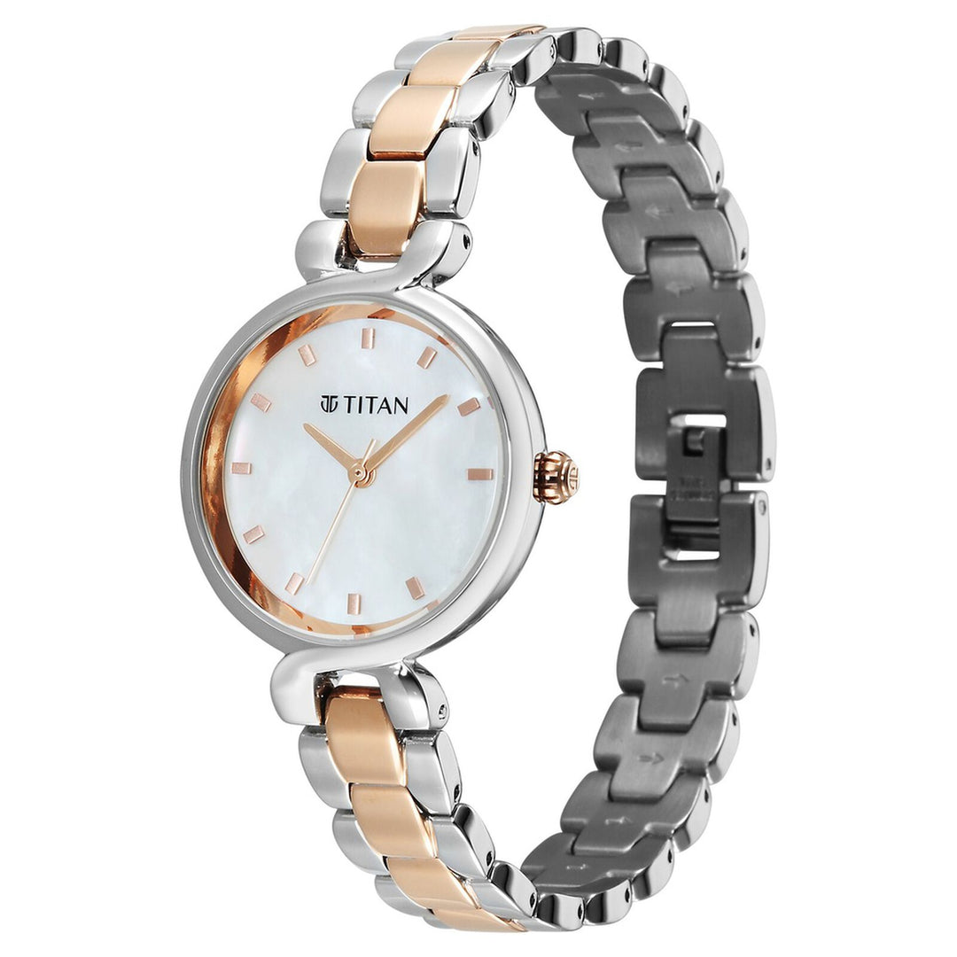 Titan Workday Edit 95398KM01 Mother Of Pearl Dial Women&
