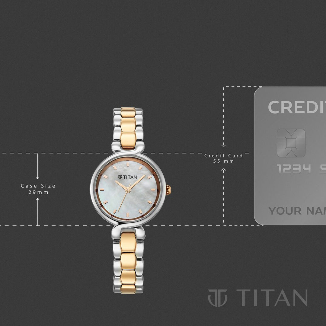 Titan Workday Edit 95398KM01 Mother Of Pearl Dial Women&