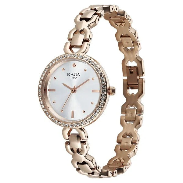 Titan Raga Spotlight 95420WM01 Silver Dial Women&