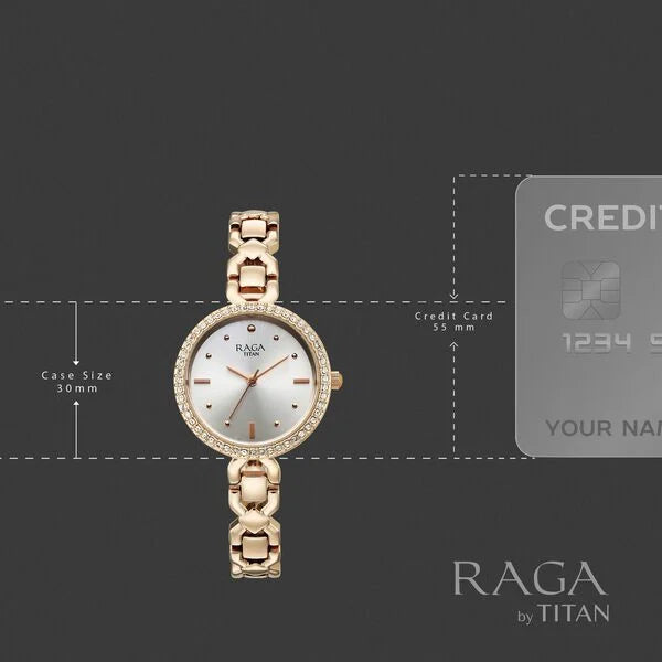 Titan Raga Spotlight 95420WM01 Silver Dial Women&