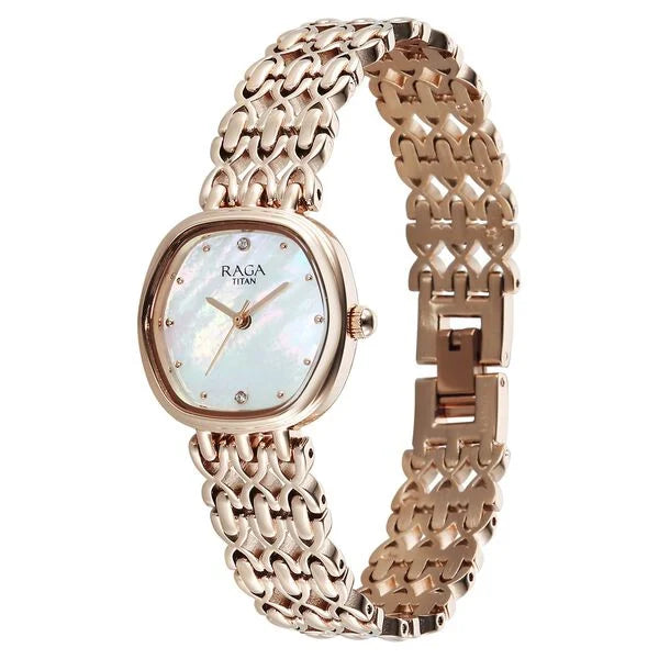 Titan Raga Spotlight 95421WM01 White Dial Women&