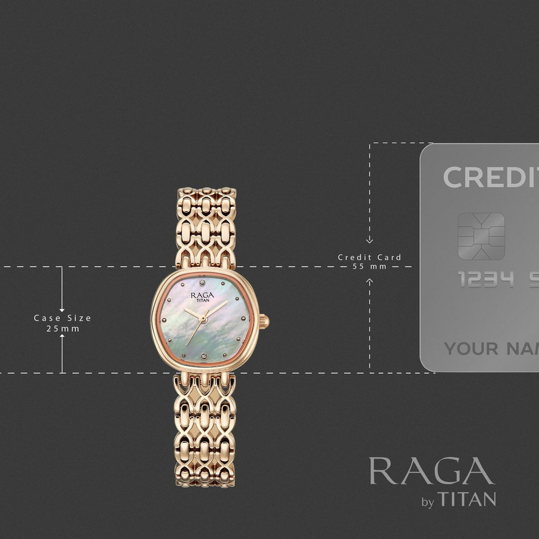 Titan Raga Spotlight 95421WM01 White Dial Women&