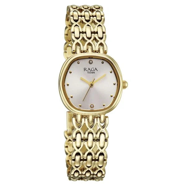 Titan Raga Spotlight 95421YM01 White Dial Women&