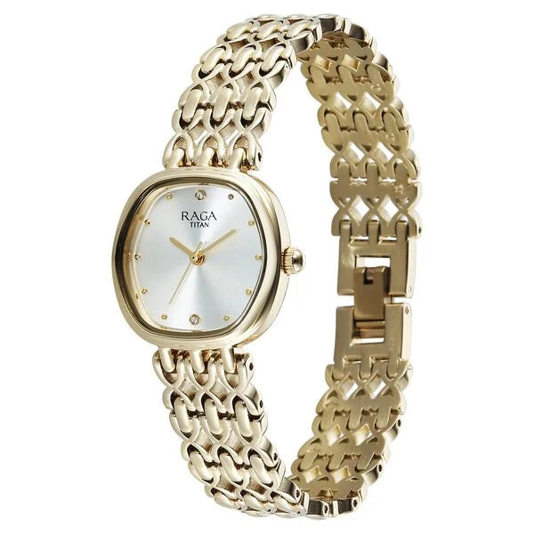 Titan Raga Spotlight 95421YM01 White Dial Women&