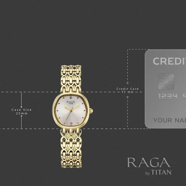 Titan Raga Spotlight 95421YM01 White Dial Women&