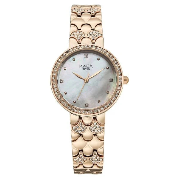 Titan Raga Spotlight 95422WM01 White Dial Women&