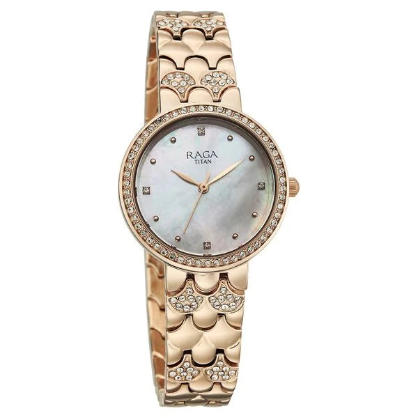 Titan Raga Spotlight 95422WM01 White Dial Women&