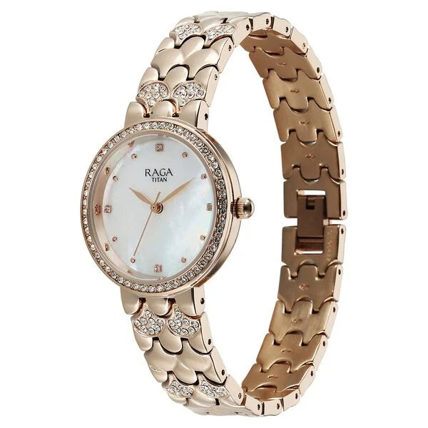 Titan Raga Spotlight 95422WM01 White Dial Women&