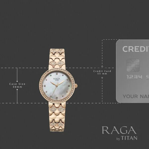 Titan Raga Spotlight 95422WM01 White Dial Women&