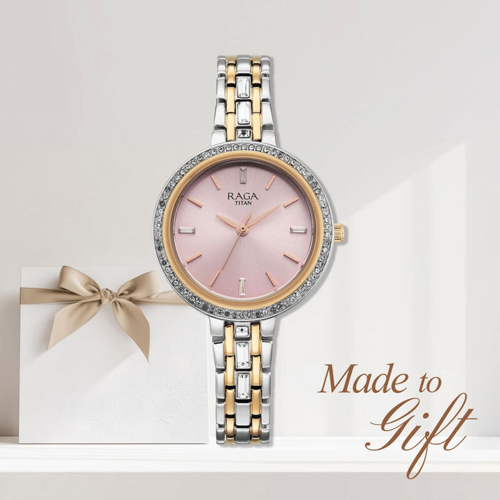 Titan Raga Spotlight 95424KM01 Pink Dial Women&