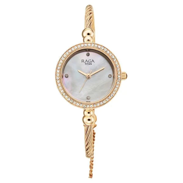 Titan Raga Spotlight 95425WM01 White Dial Women&