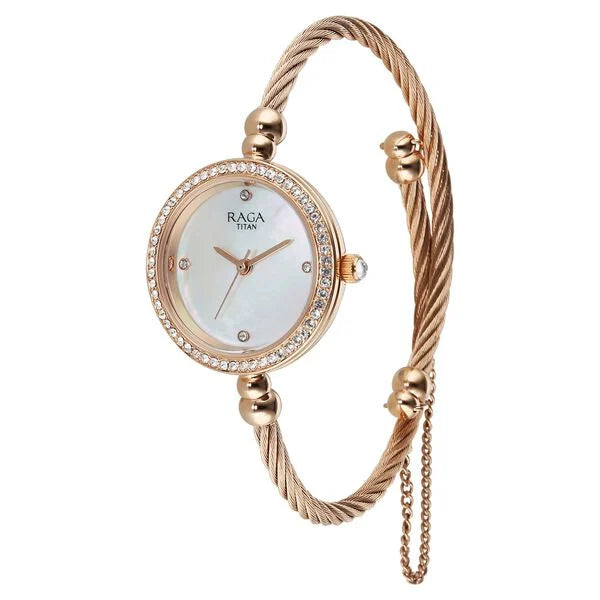 Titan Raga Spotlight 95425WM01 White Dial Women&