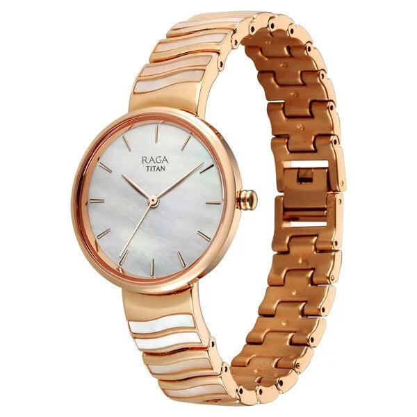 Titan Raga Spotlight 95426WM01 White Dial Women&