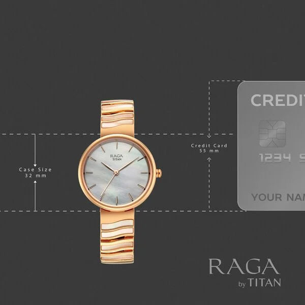 Titan Raga Spotlight 95426WM01 White Dial Women&