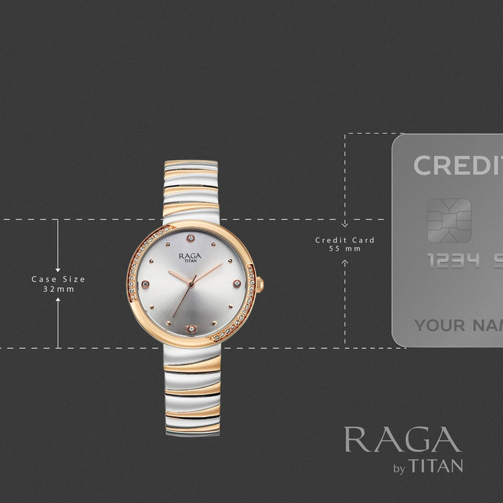 Titan Raga Spotlight 95427KM01 Silver Dial Women&