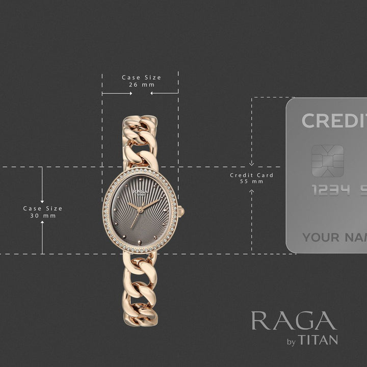 Titan Raga Spotlight 95429WM01 Grey Dial Women&