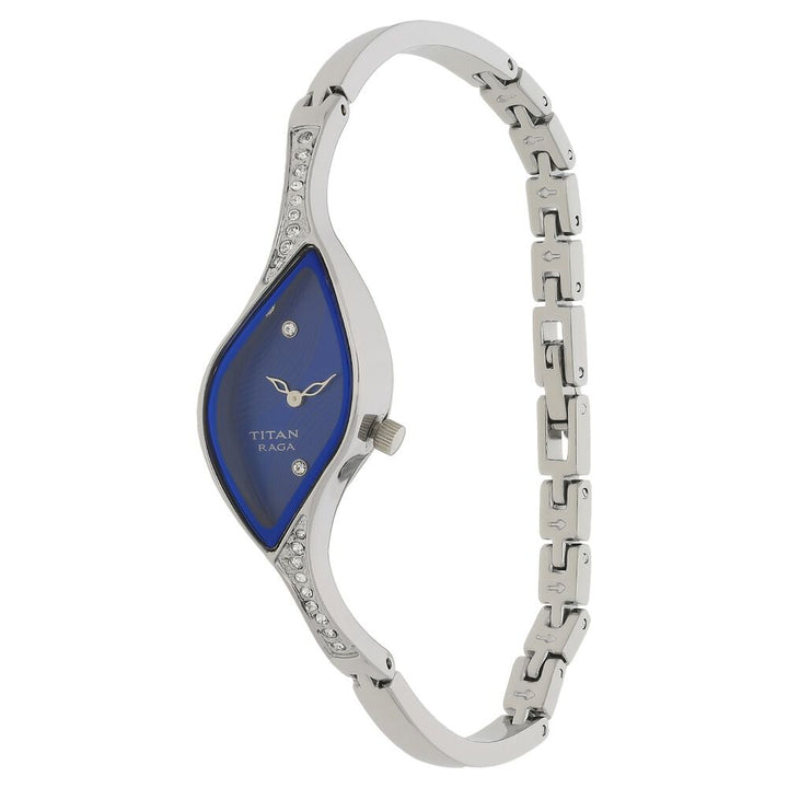 Titan Raga Blue Dial Quartz Analog Metal Strap watch for Women NS9710SM01