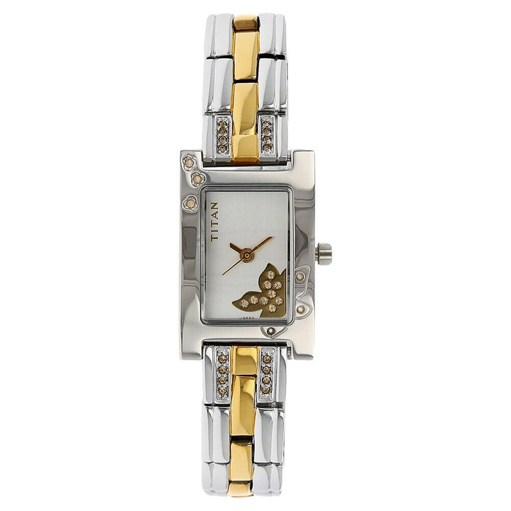 Titan Quartz Analog Silver Dial Metal Strap Watch for Women NS9716BM01