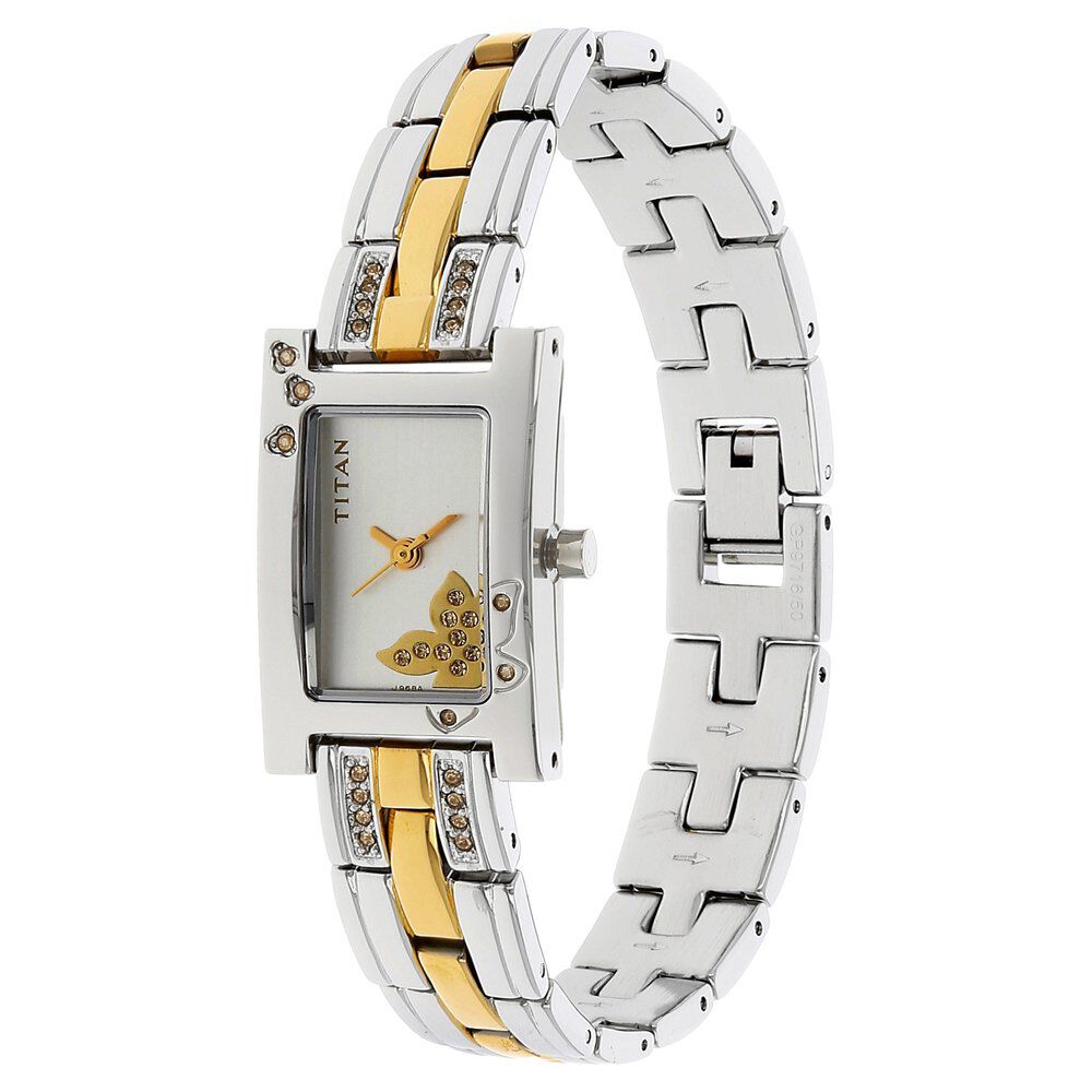 Titan Quartz Analog Silver Dial Metal Strap Watch for Women NS9716BM01