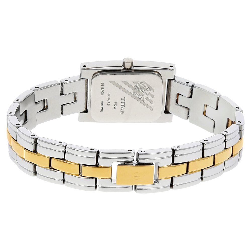 Titan Quartz Analog Silver Dial Metal Strap Watch for Women NS9716BM01