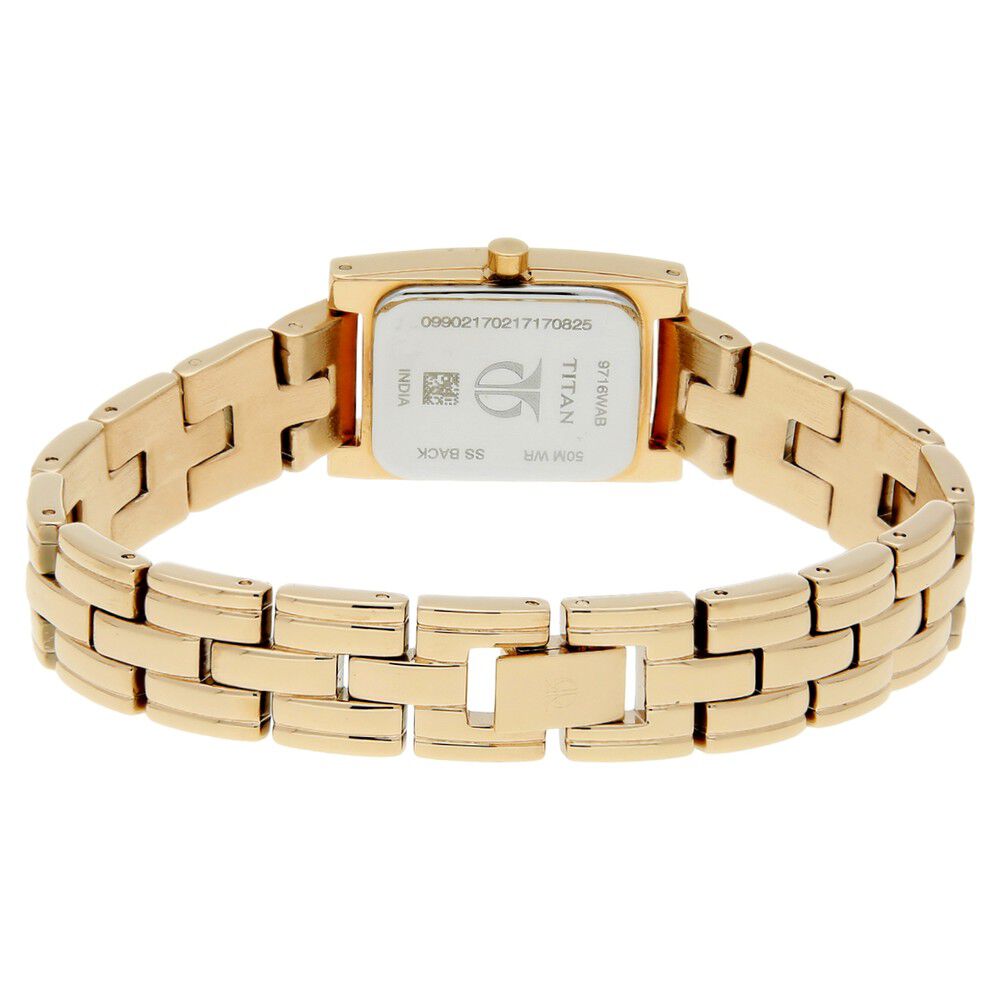 Titan Purple Rose Gold Dial Analog Metal Strap Watch for Women NS9716WM01